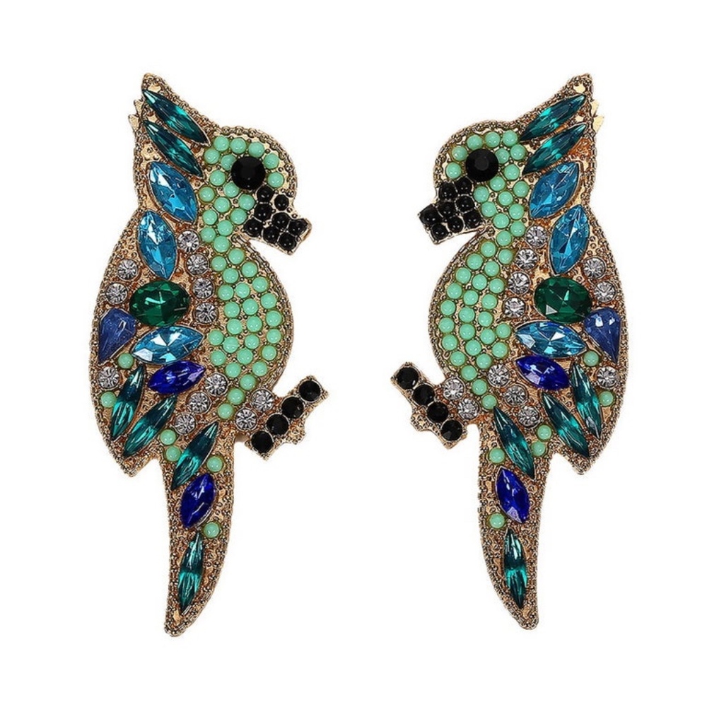ROBIN crystal stud colorful earring boutique